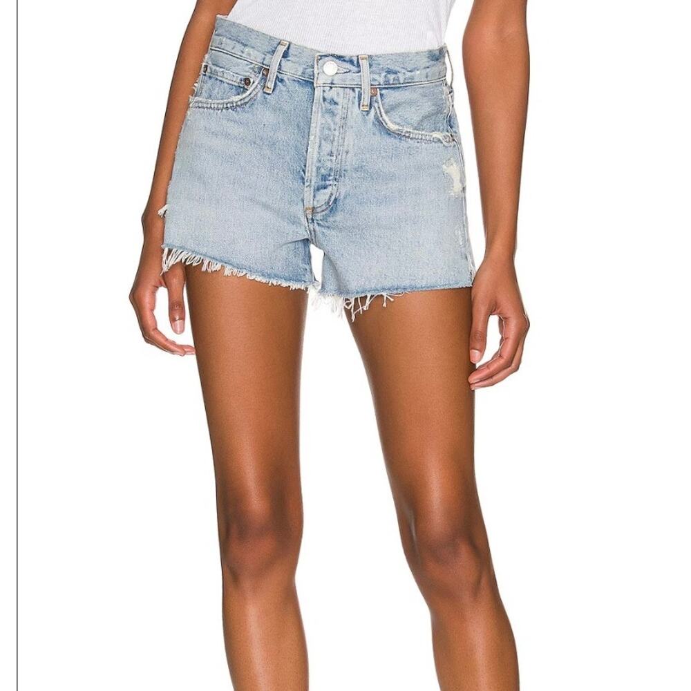 Agolde Parker Light Blue Denim Shorts